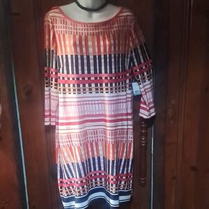 Jessica Howard Multicolor Striped Long Sleeve Dress